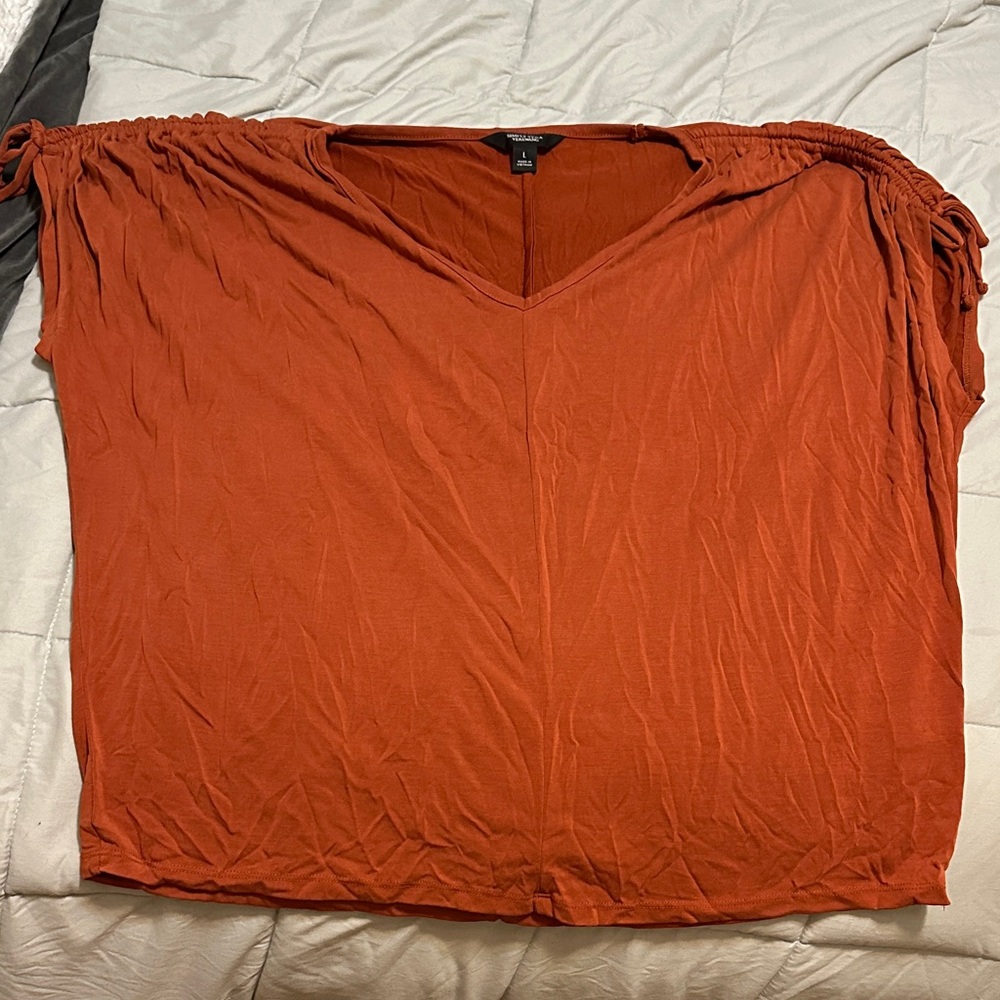 Simply Vera Vera Wang Rust V-Neck Blouse